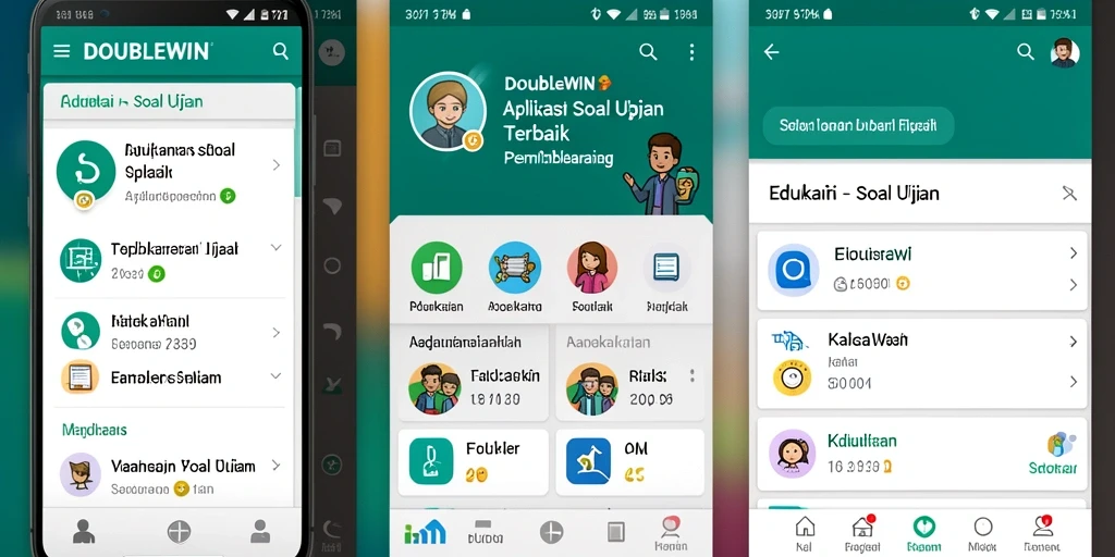 Tampilan antarmuka aplikasi DOUBLEWIN yang sederhana dan informatif.