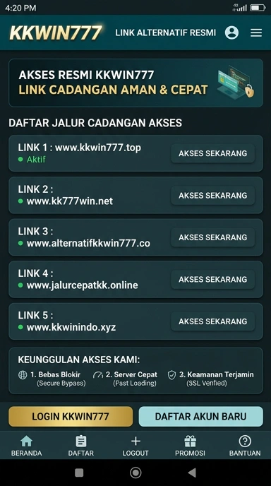 Tampilan link alternatif kkwin777